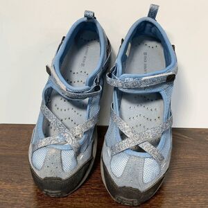 Lands’ End Womens Mesh Slip On Hiking Outdoor Walking Shoes  Blue Size 9.5B